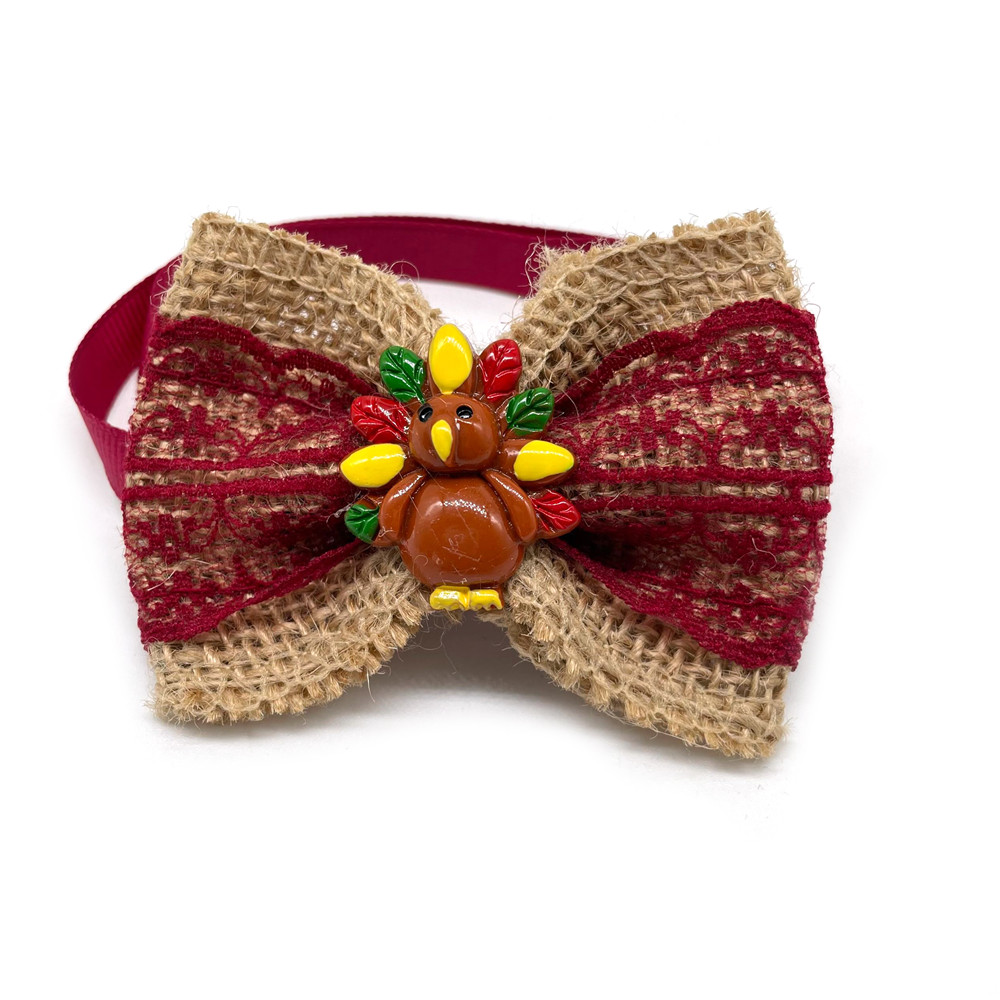 Thanksgiving Small Dog Bowtie Neckties - Festive Pet Accessories - Image 2