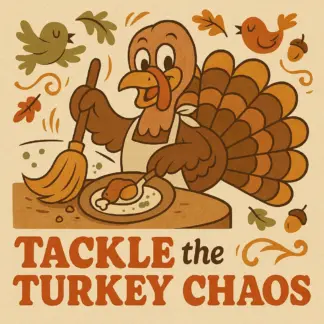 Tackle the Turkey Chaos – Thanksgiving Cleanup Checklist | Digital Download for Easy Post-Dinner Cleanup & Organization Tips