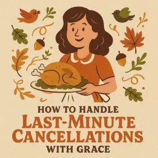 How to Handle Last-Minute Cancellations with Grace | Thanksgiving Hosting Ebook | Digital Download Guide on How to Handle Last-Minute Cancellations for Thanksgiving