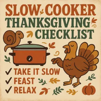 Slow Cooker Thanksgiving Checklist | Printable Holiday Planner for Easy Make-Ahead Meals | Digital Download for Stress-Free Cooking