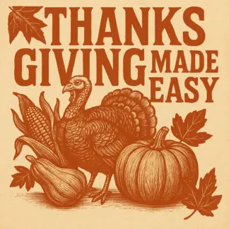 Thanksgiving Made Easy | Easy Thanksgiving Menu Ideas for Beginners | Digital Holiday Cooking Guide & Printable Menu Planner