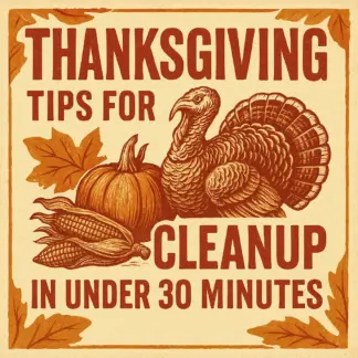 Tips for Thanksgiving Cleanup in Under 30 Minutes | Digital Download Guide for Stress-Free Holiday Hosting