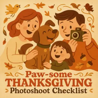 Paw-some Thanksgiving Photoshoot Checklist | Thanksgiving-Themed Pet Photoshoot Ideas | Digital Download Printable Guide for Pet Lovers