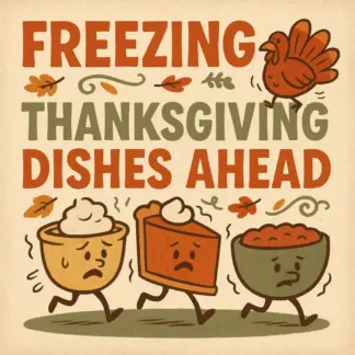 Freezing Thanksgiving Dishes Ahead Checklist | Holiday Meal Prep Guide | Thanksgiving Planning Printable | Freeze-Ahead Recipes & Reheating Tips
