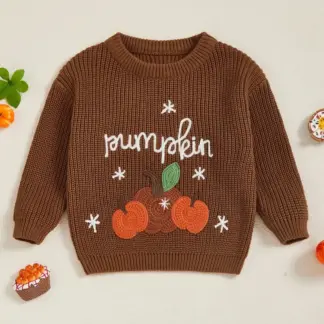 Kids Embroidered Sweatshirt – Pumpkin, Truck Designs