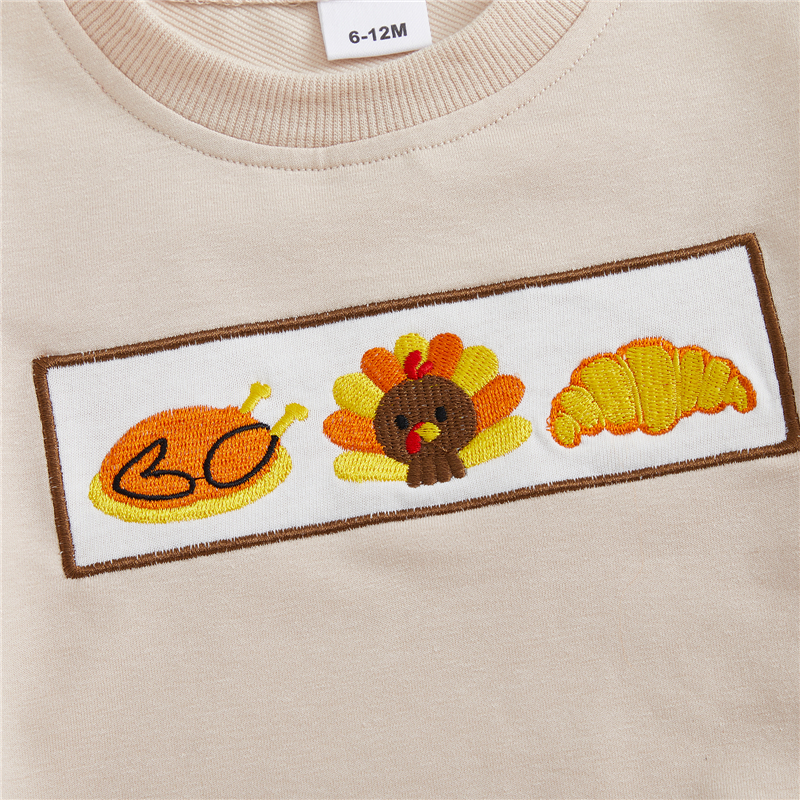 Thanksgiving Pumpkin Turkey Toddler Outfit 2-Piece Set - Image 4