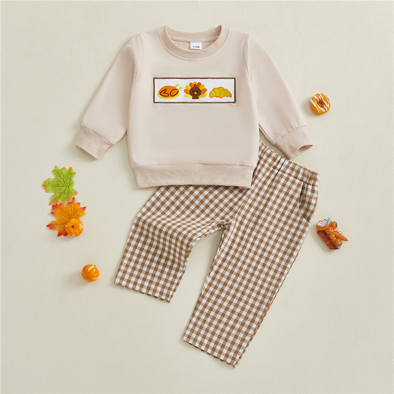 Thanksgiving Pumpkin Turkey Toddler Outfit 2-Piece Set - Image 2