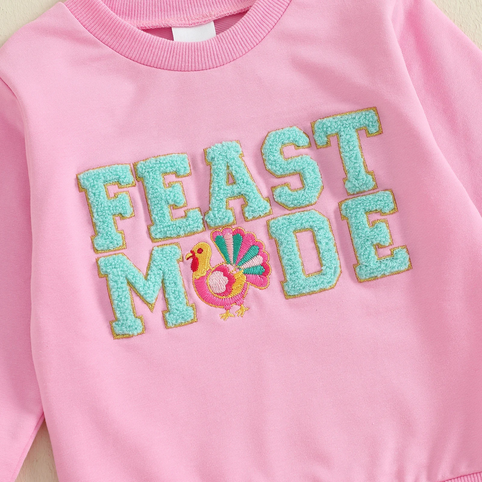 Toddler Thanksgiving Turkey Embroidered Sweatshirt – Cozy Fall Pullover - Image 2