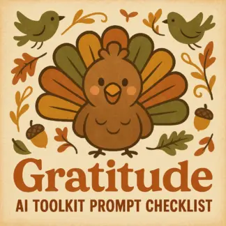 Gratitude AI Toolkit Prompt Checklist | Digital Download Guide on How to Use AI to Generate Gratitude Prompts | Printable Gratitude Practice & Reflection Resource