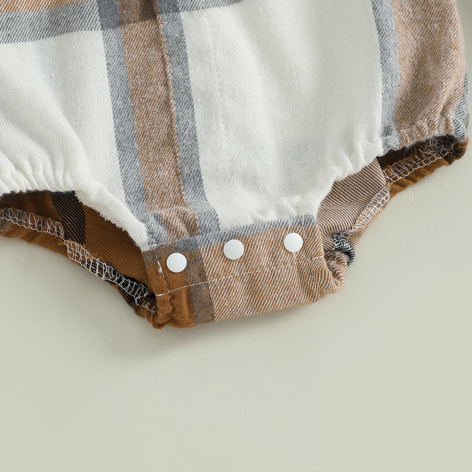 Infant Baby Boys Plaid Hooded Romper - Long Sleeve Fall Jumpsuit - Image 5