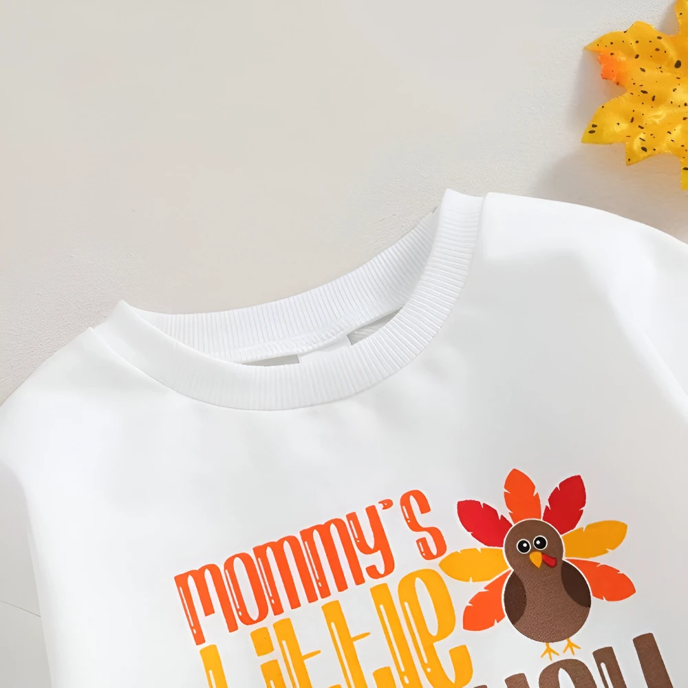 Baby Girl Thanksgiving Turkey Print Long Sleeve Romper - Image 6