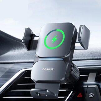 Car Mount Infrared 15W Qi Wireless Fast Charger & Auto-Clamping Phone Holder