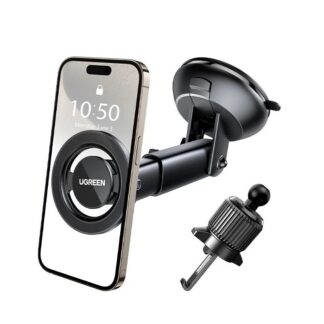3-in-1 Magnetic Car Phone Holder for Dashboard, Windshield & Air Vent