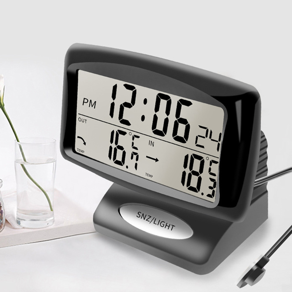 Digital Car Thermometer & Alarm Clock - Auto Temperature Gauge with Backlight - Image 5