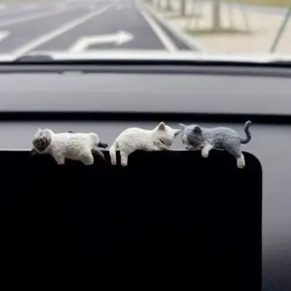 Cute Sleeping Cats Car Ornament - Fun Dashboard Decoration Figure