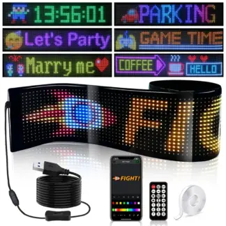 Car RGB LED Matrix Sign Panel - Bluetooth Scrolling Advertising Display