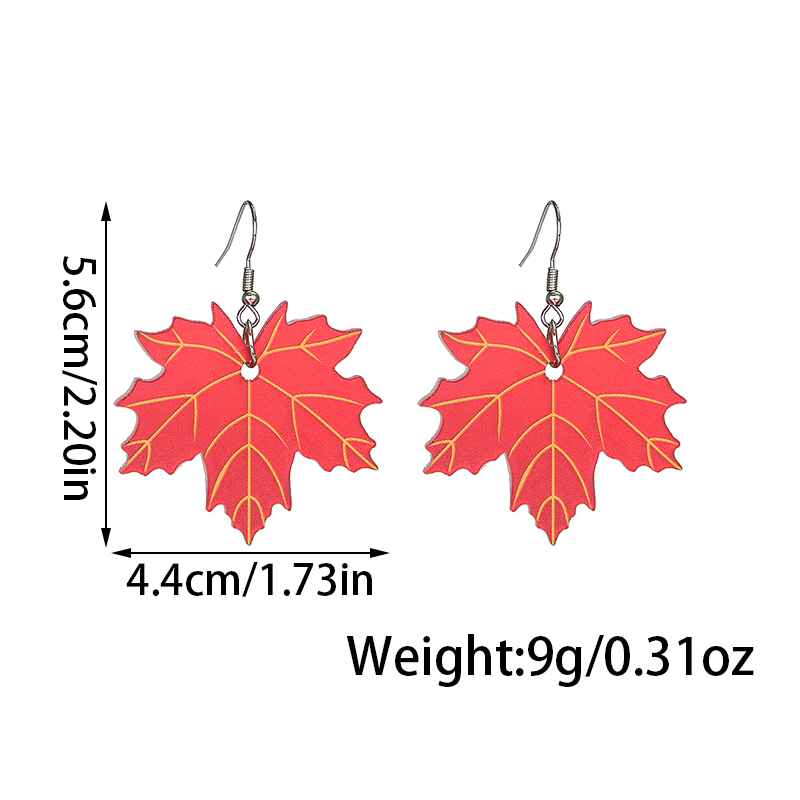 Handmade Thanksgiving Maple Leaf Acrylic Earrings for Women - Image 6