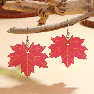 Handmade Thanksgiving Maple Leaf Acrylic Earrings for Women