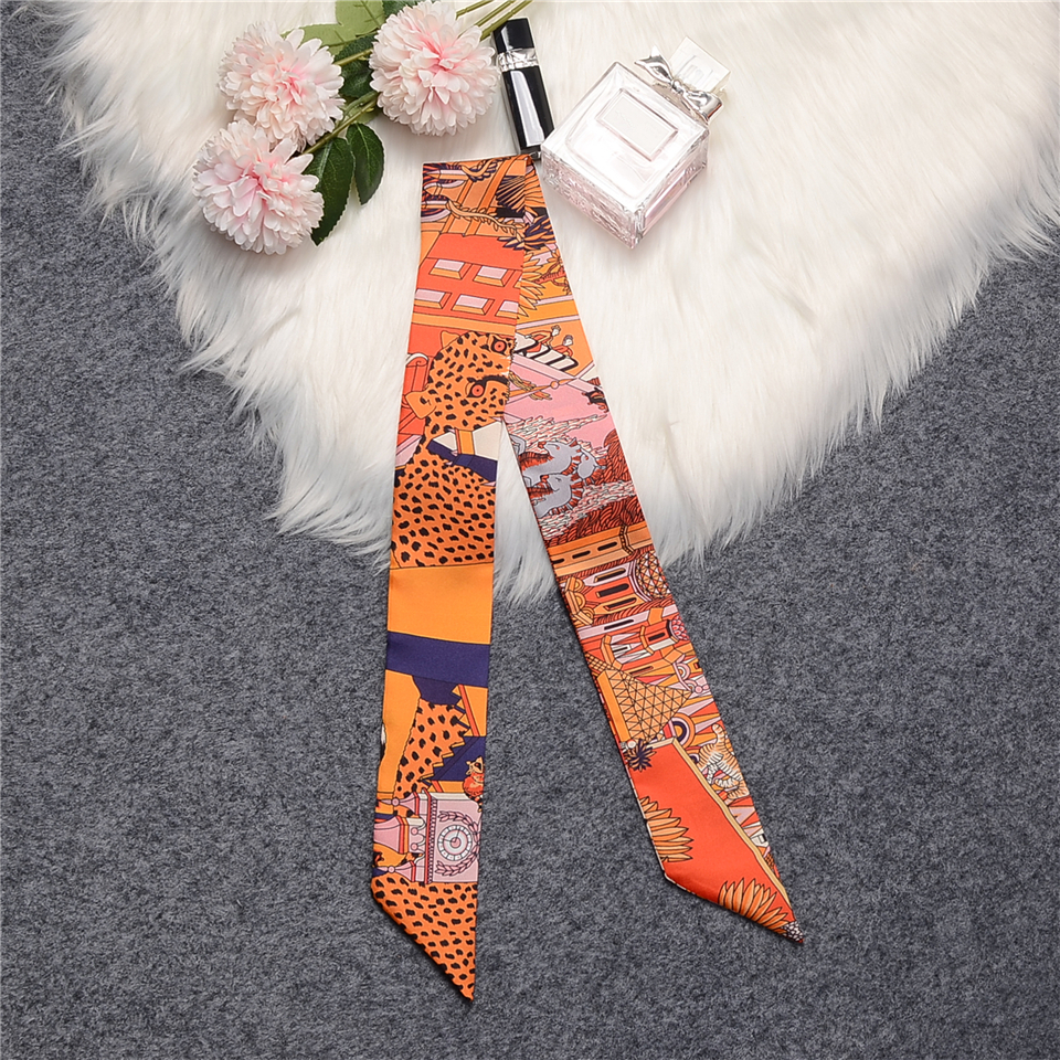 Leopard Print 100% Mulberry Silk Scarf for Women - Image 6