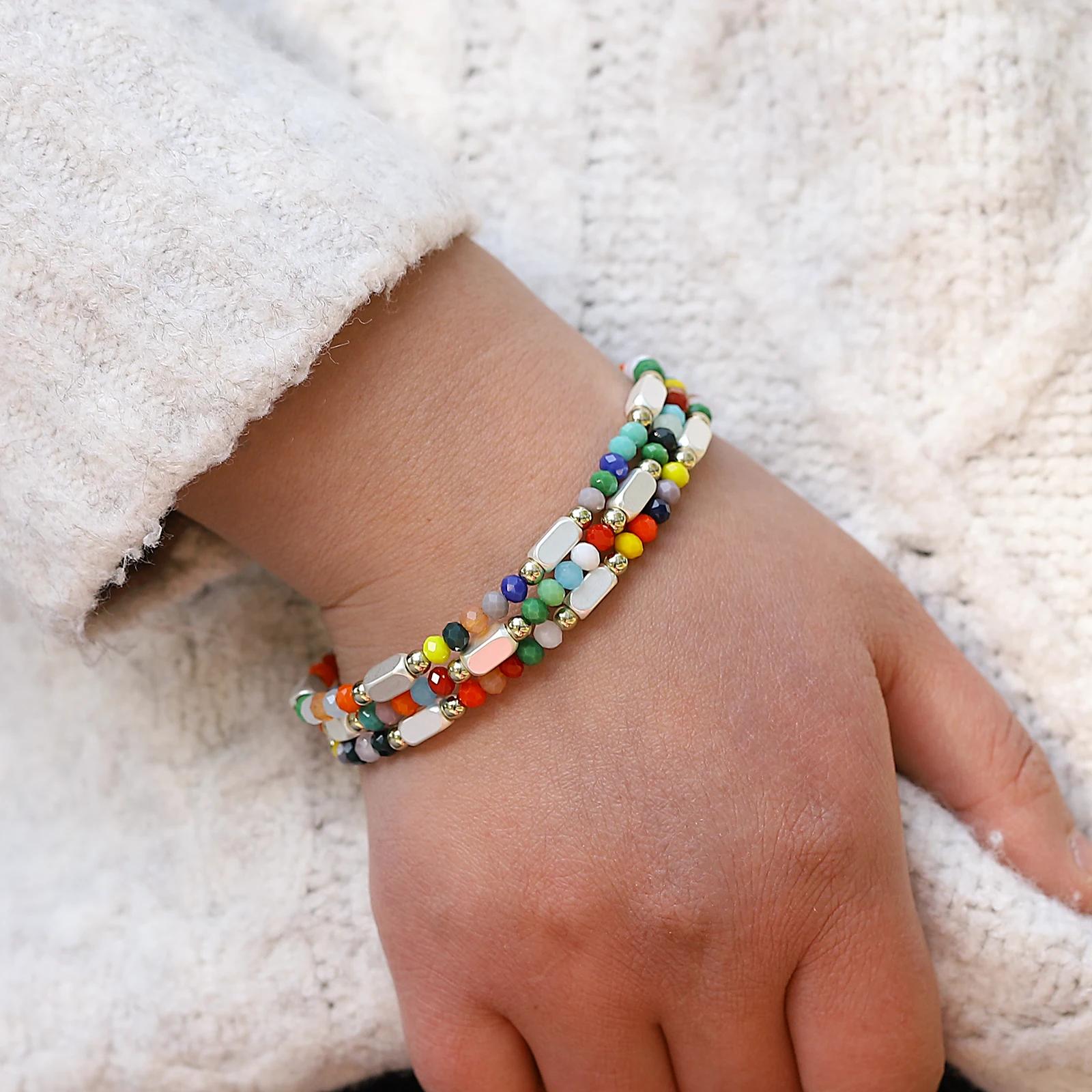 Colorful Crystal Beaded Magnetic Bangle - Image 2