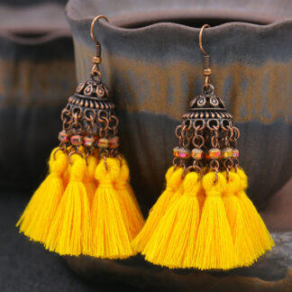Bohemian Long Dangle Earrings - Vintage Fringed Tassel Jewelry
