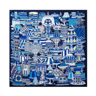 Luxury 90cm French Dessert Silk Square Scarf for Women – Handmade Twill Elegance