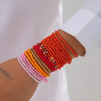 20pcs Colorful Seed Bead Bracelets & Anklets Set for Women – Boho Jewelry