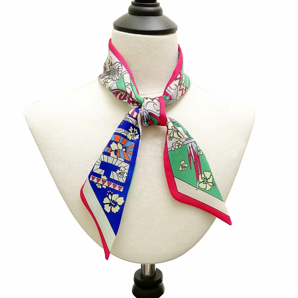 Silk Skinny Hijab & Hair Scarf – Elegant Bandana Foulard for Women - Image 8