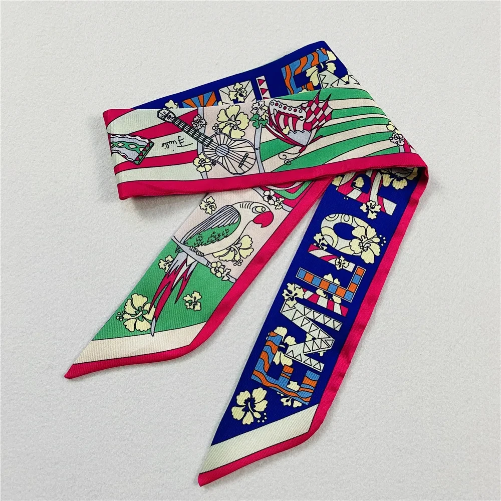 Silk Skinny Hijab & Hair Scarf – Elegant Bandana Foulard for Women - Image 7