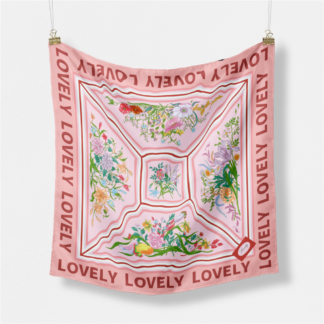 Elegant 53cm Floral Silk Square Scarf – Luxury Headband & Neckerchief for Women
