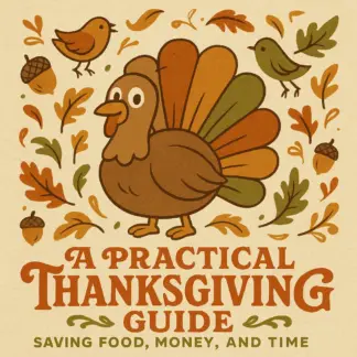 A Practical Thanksgiving Guide to Saving Food, Money, and Time | Ebook on How to Reduce Food Waste on Thanksgiving, Smart Meal Planning, Creative Leftover Recipes, and Stress-Free Hosting Tips
