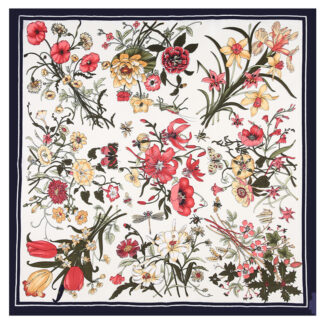 Luxury Striped Plaid Silk Square Scarf for Women
