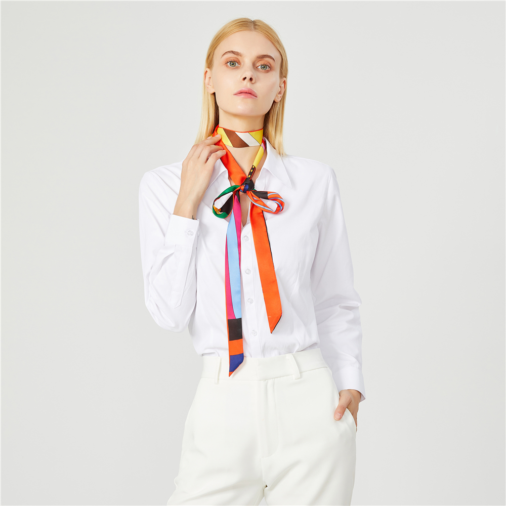 Elegant Silk Skinny Scarf – Multifunctional Ribbon for Women - Image 2