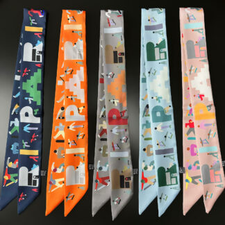 Luxury Silk Skinny Scarf for Women – Elegant Twill Neckerchief & Hair Accessory