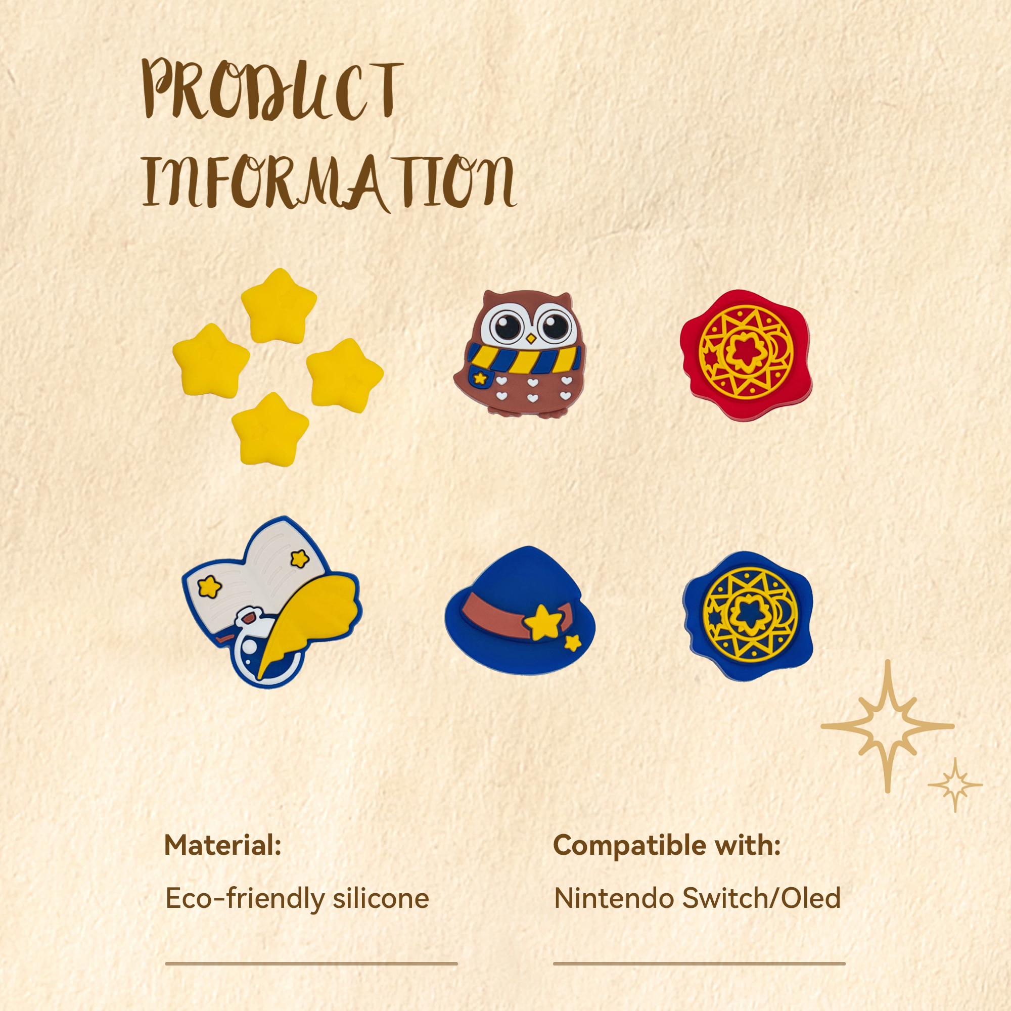 Magic School ABXY Button Caps & Thumb Grips for Nintendo Switch - Image 4