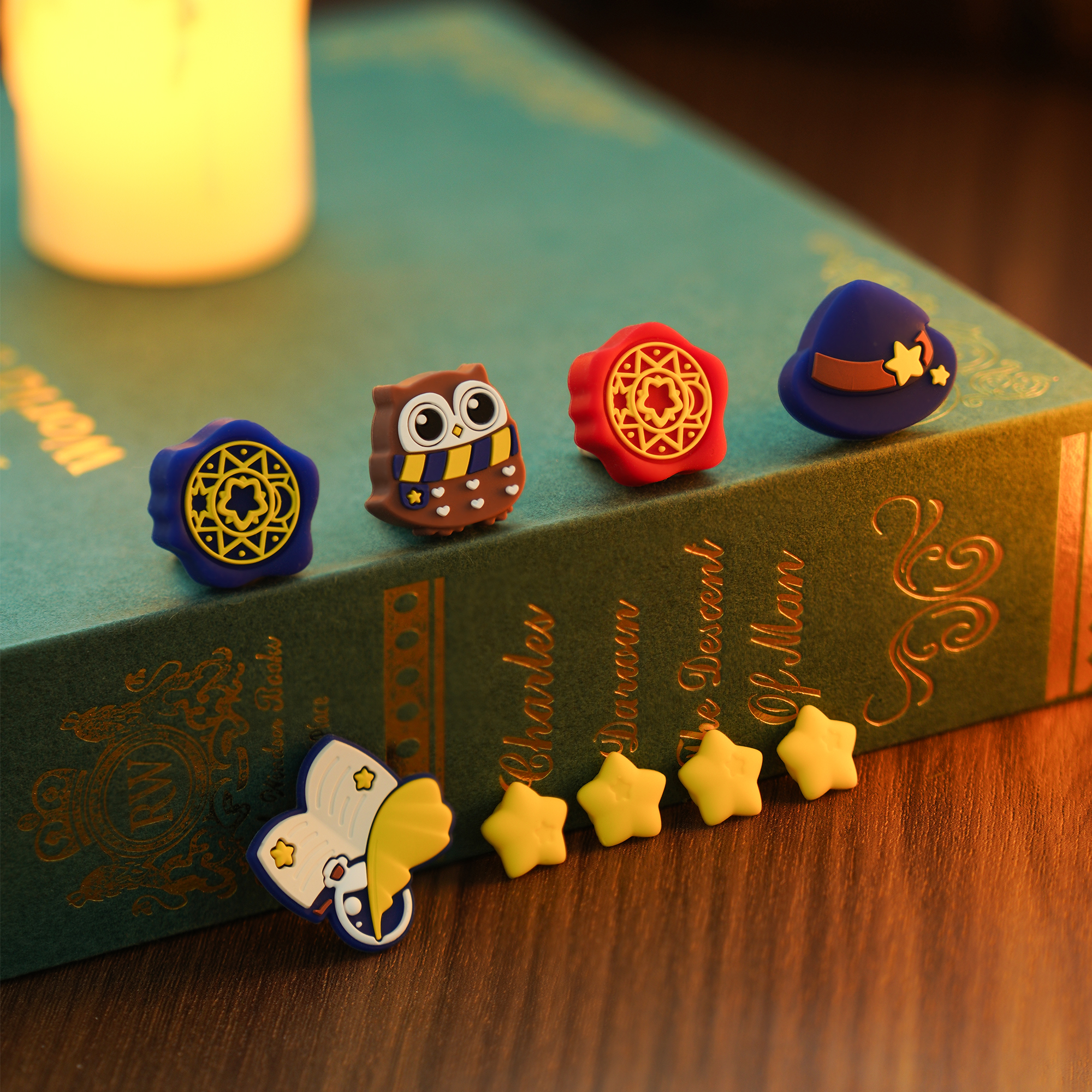 Magic School ABXY Button Caps & Thumb Grips for Nintendo Switch