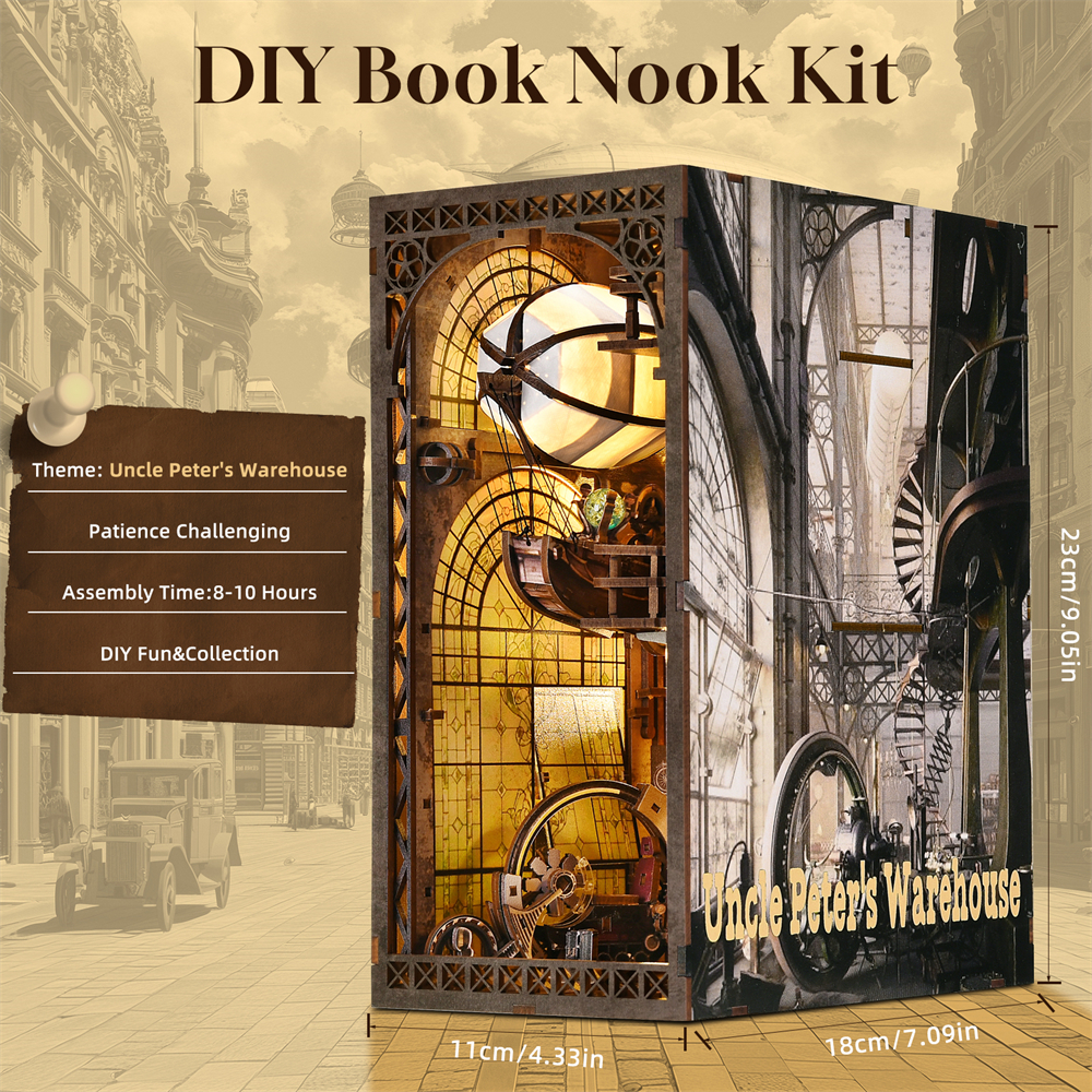 DIY Wooden Balloon Studio Book Nook Puzzle Kit - Image 6