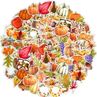 Cartoon Pumpkin & Maple Leaf Autumn Stickers Set (10/30/50PCS)