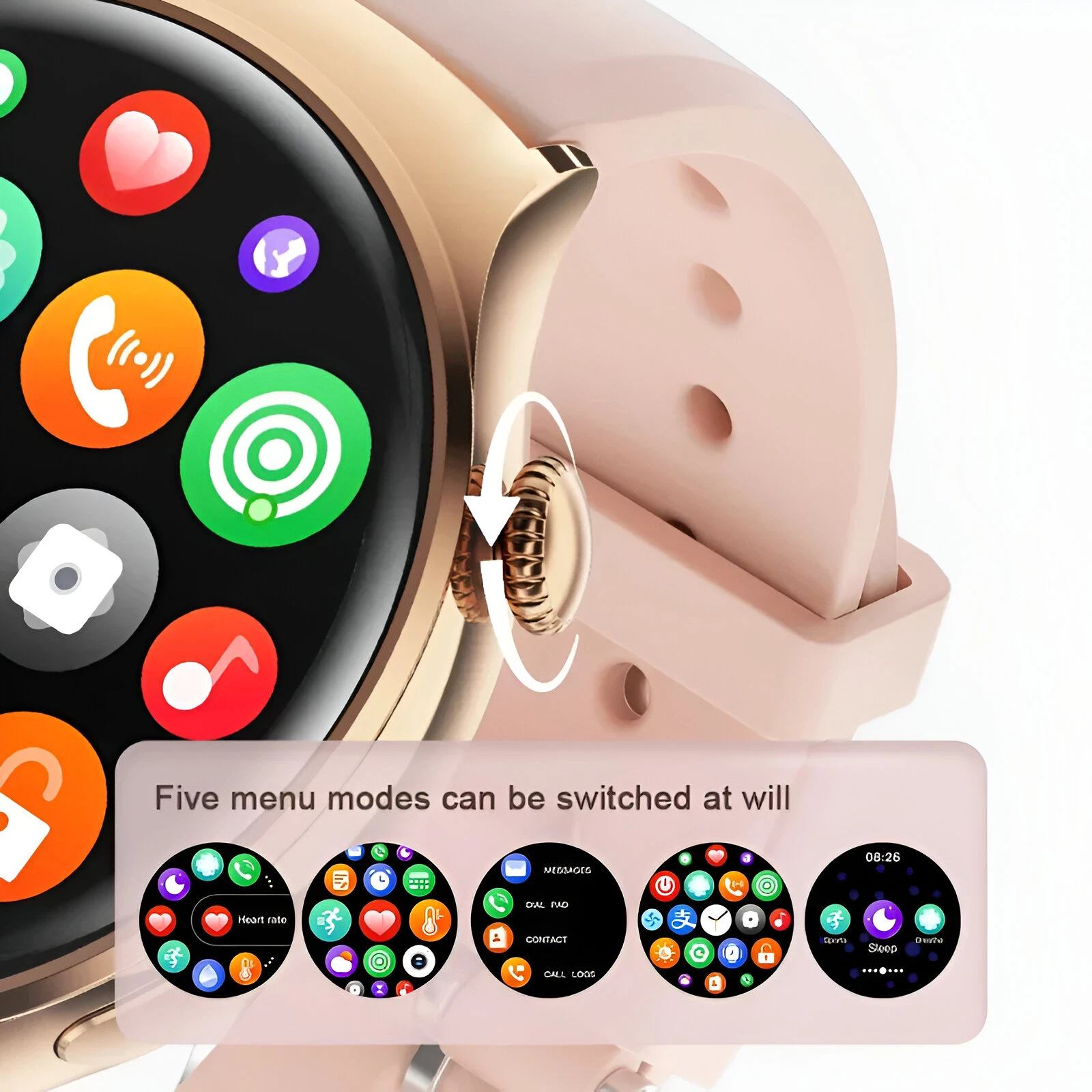 Women’s Smart Fitness Watch with AMOLED Display & Bluetooth Calling - Pink - Image 4