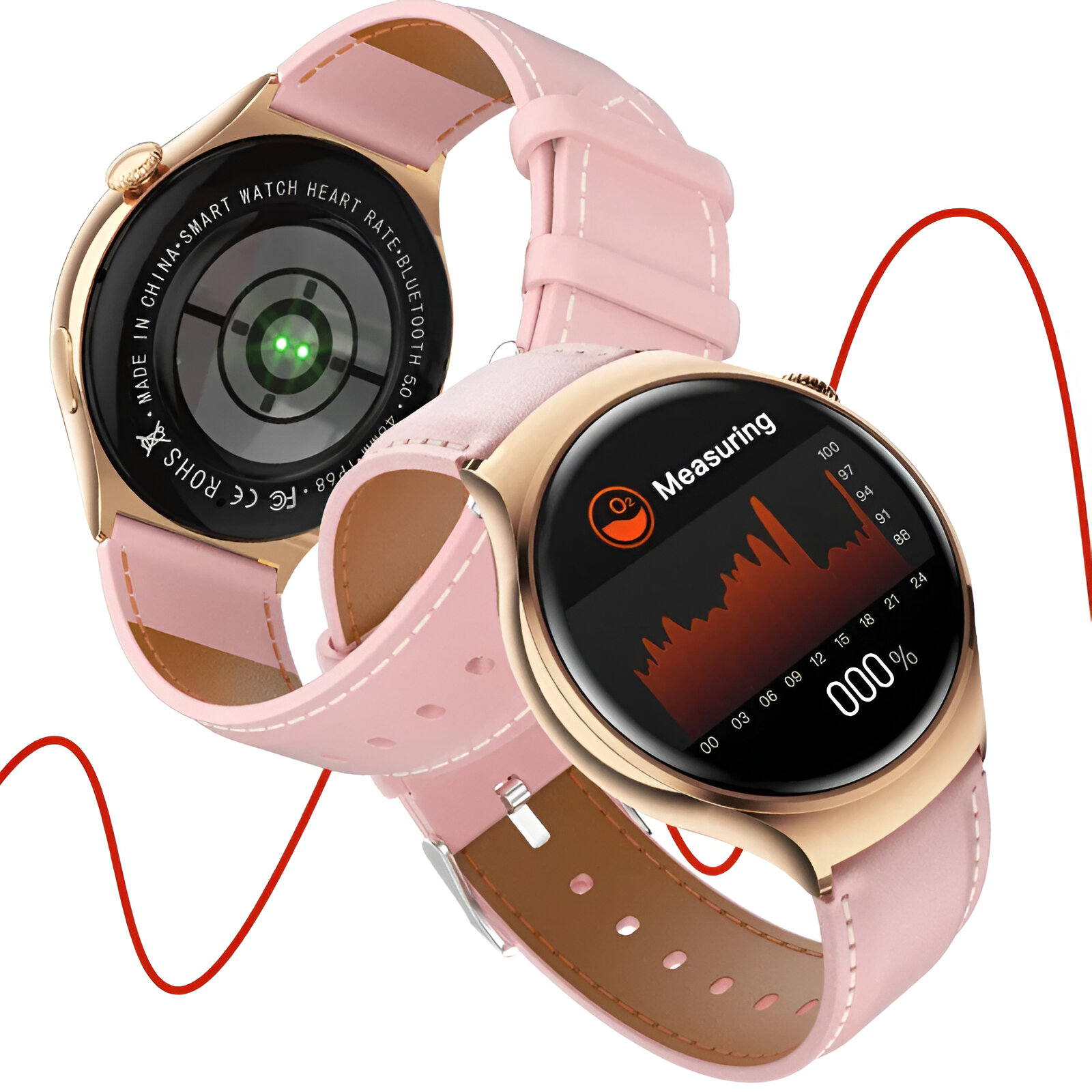 Women’s Smart Fitness Watch with AMOLED Display & Bluetooth Calling - Pink - Image 2