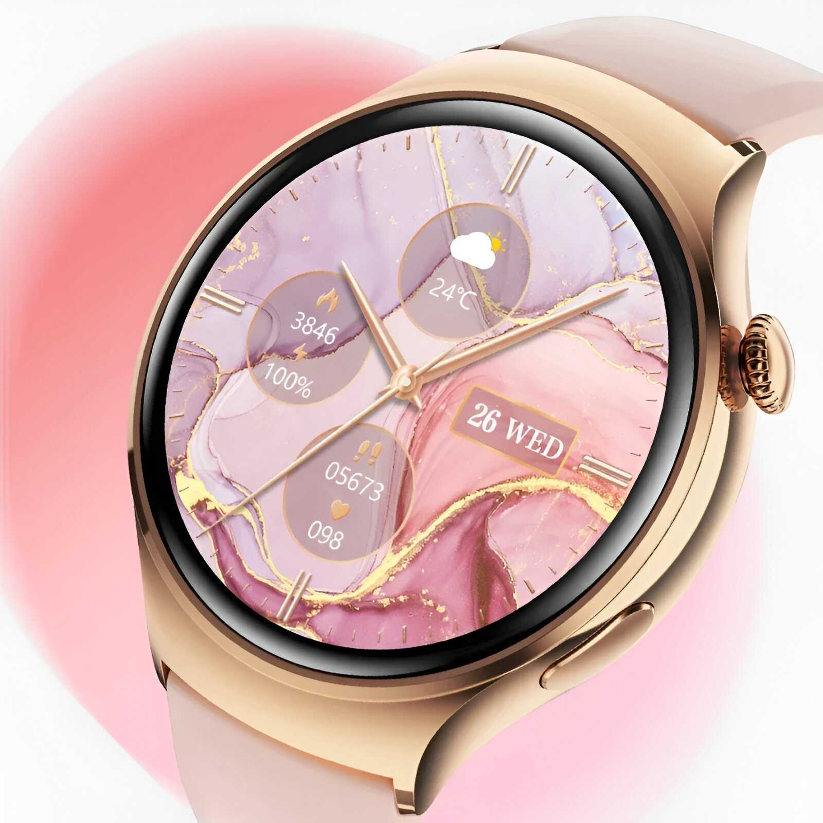 Women’s Smart Fitness Watch with AMOLED Display & Bluetooth Calling - Pink - Image 5