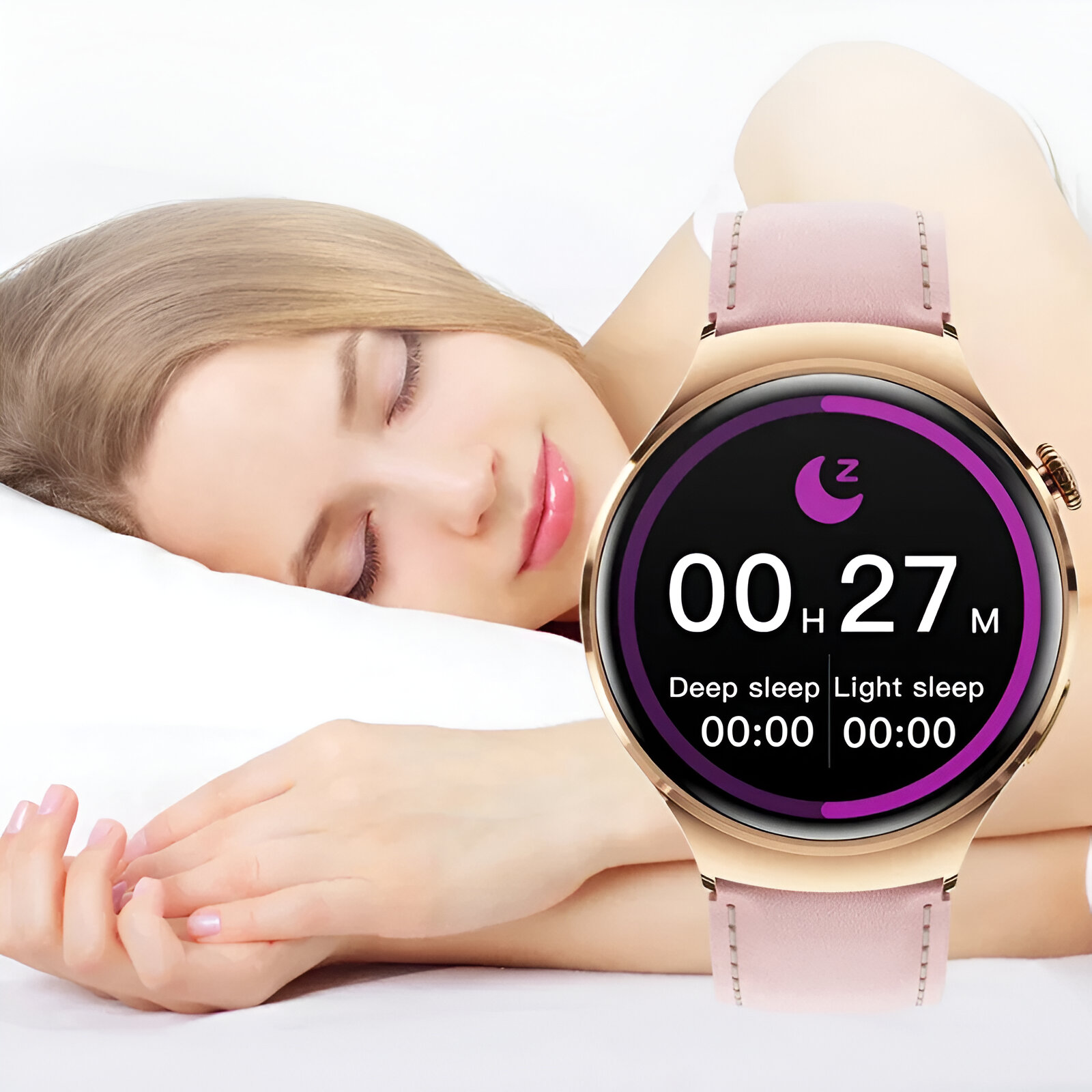 Women’s Smart Fitness Watch with AMOLED Display & Bluetooth Calling - Pink - Image 3