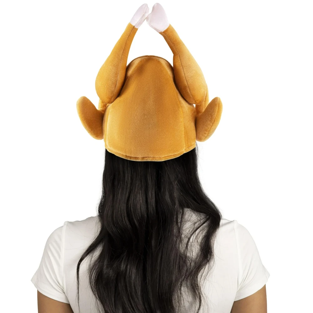 Funny Turkey & Chicken Leg Plush Hat – Holiday Party Costume Accessory - Image 2