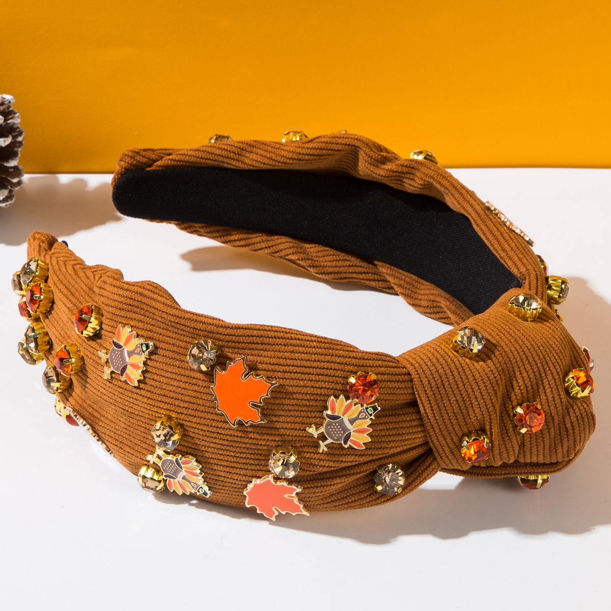 Thanksgiving Maple Leaf Holiday Headband for Women - Image 3