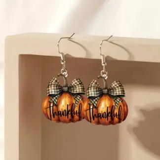 Elegant Pumpkin Drop Earrings for Women – Festive Party Jewelry
