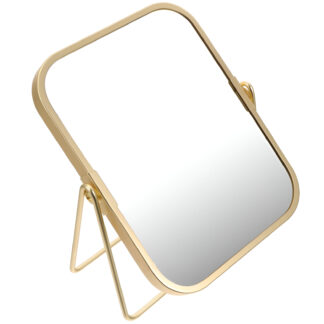 Luxury Matte Gold 360° Swivel Vanity Makeup Mirror with Double-Faced Design