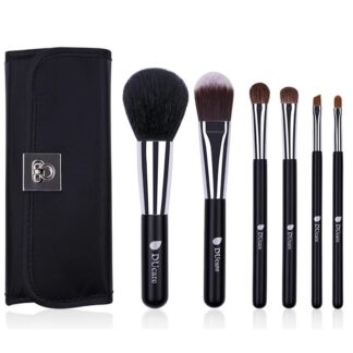 6-Piece Makeup Brush Set with Bag - Essential Tools for Flawless Beauty
