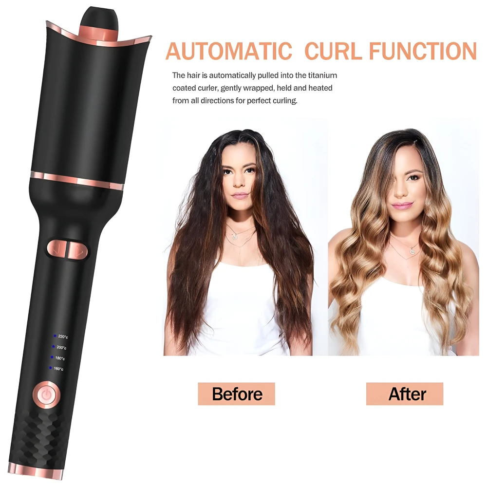 Automatic Rotating Ceramic Hair Curler with Ionic Air Spin Technology - Image 2
