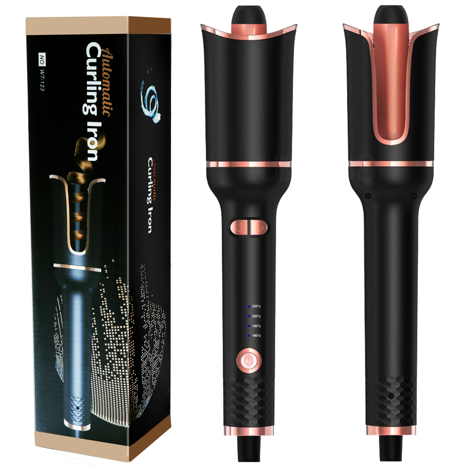 Automatic Rotating Ceramic Hair Curler with Ionic Air Spin Technology