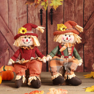 Autumn Harvest Gnome Dolls – Fall Plush Scarecrow Decorations